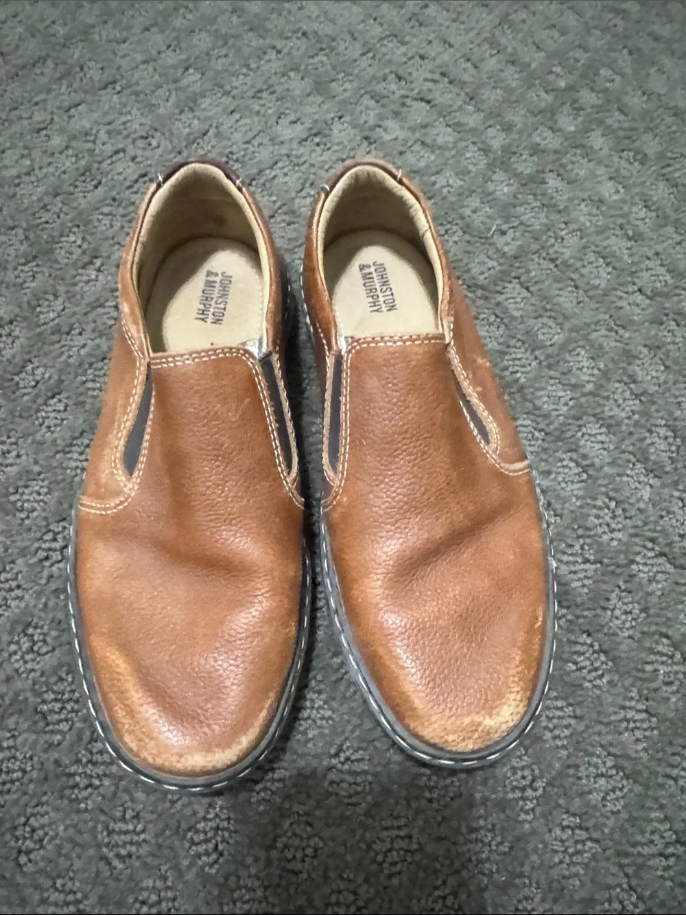 Johnston & Murphy Tan Leather Slip-On Loafers